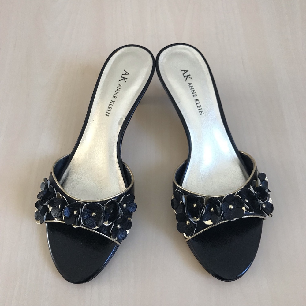 Anne Klein Leather Slip-On Dress Sandals